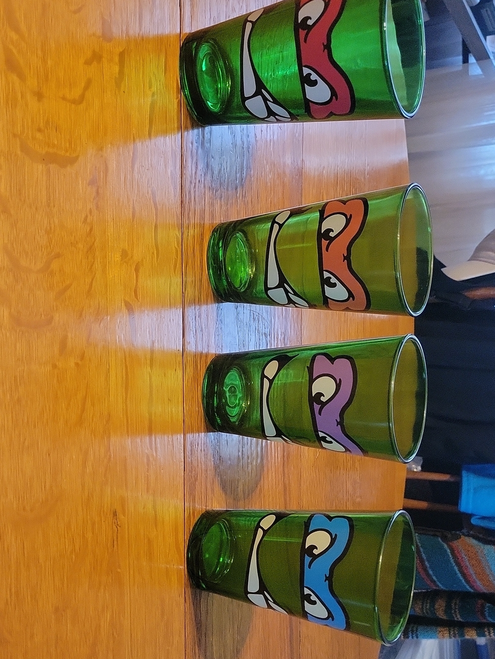 Teenage Mutant Ninja Turtles Green Glass Tumblers - Set of 4